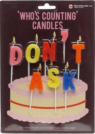 Novelty Candles Don't Ask birthday candles gift idea 2013